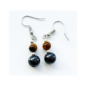 Tiger's Eye and Shungite - Earrings