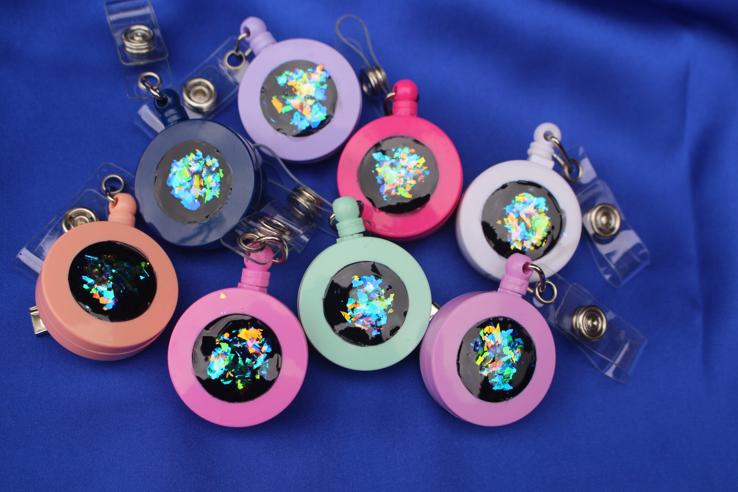 IMG_9739 Silver Activated Shungite Coated Outdoor Key Ring Return Retractable Key Chain Badge Reels